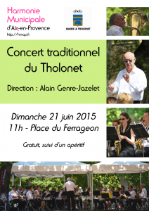 Affiche du concert HMAP au Tholonet le 21 juin 2015