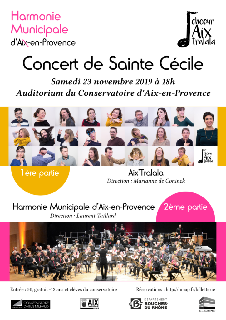 Affiche du concert de Sainte Cécile 2019 de l'HMAP