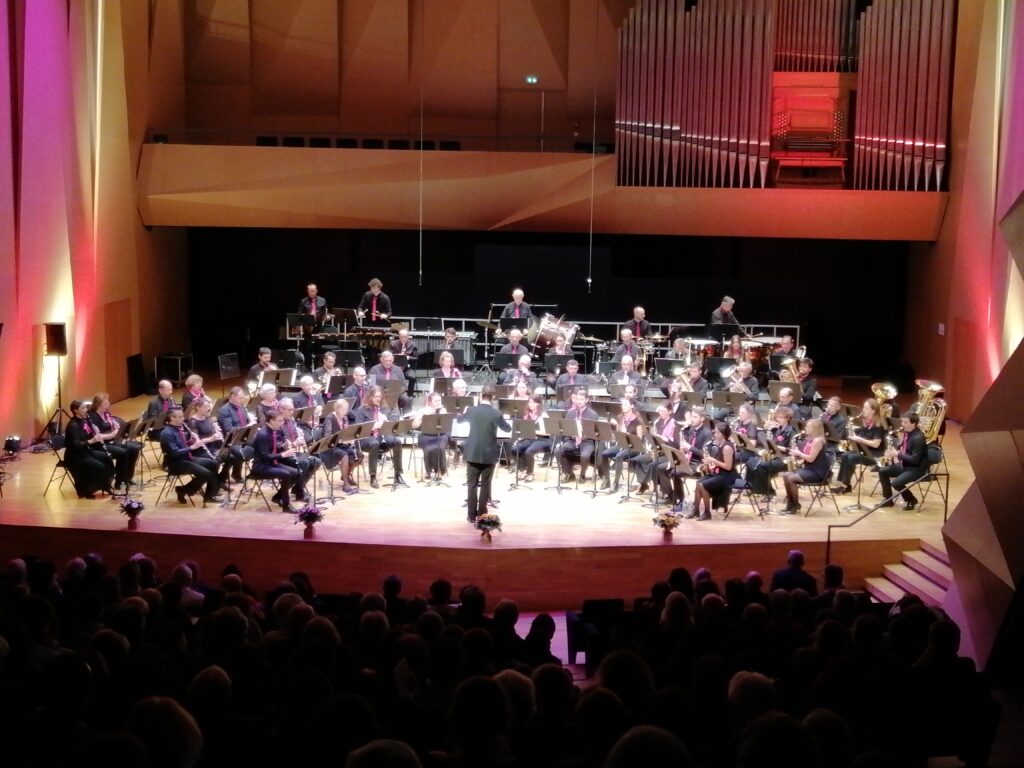 Les musiciens de l'Harmonie Municipale d'Aix-en-Provence pendant le Concert de la Sainte Cécile 2022.